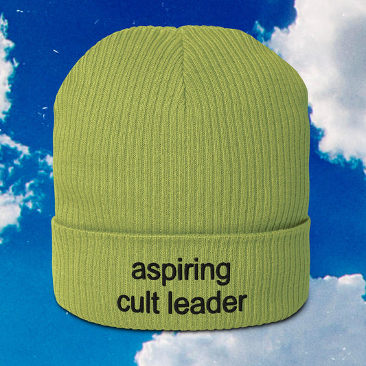 Aspiring Cult Leader Organic Ribbed Beanie